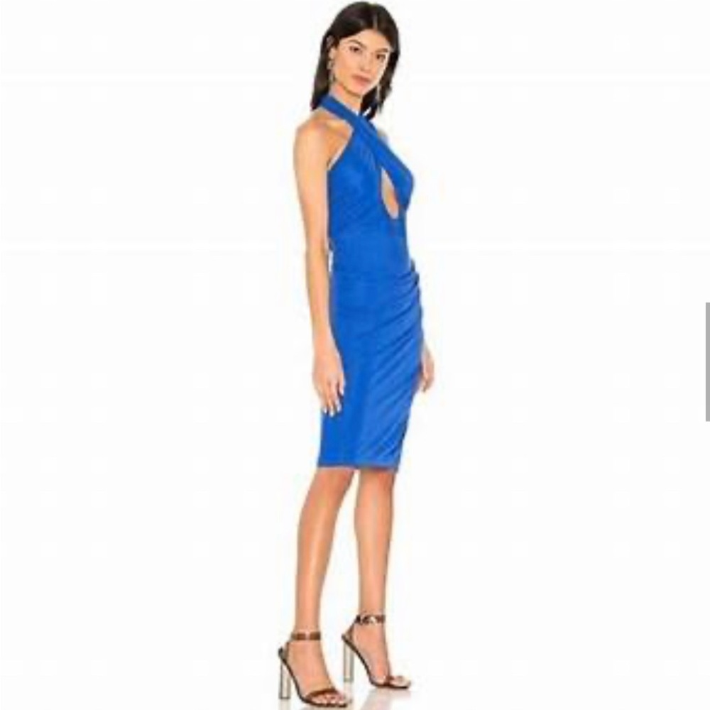 NWT NBD blue halter dress size medium